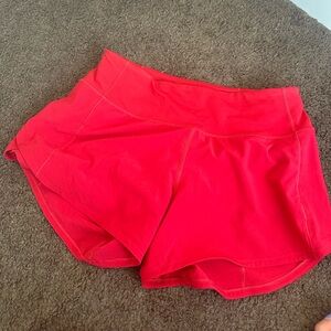 LULULEMON HOT RED SHORTS SIZE 6 TALL